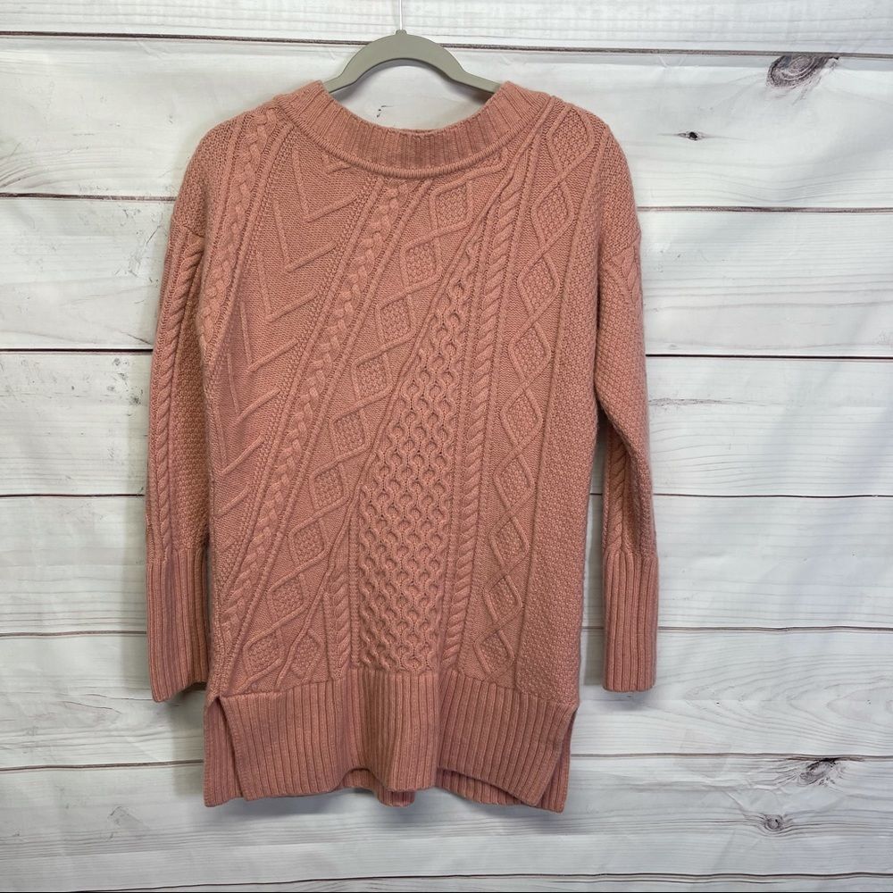 J. Crew Cable-Knit Patchwork Tunic Sweater - image 2
